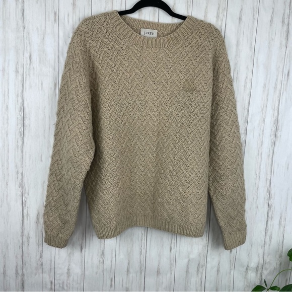Vintage J Crew 100% wool taupe oatmeal sweater Small - Picture 1 of 5